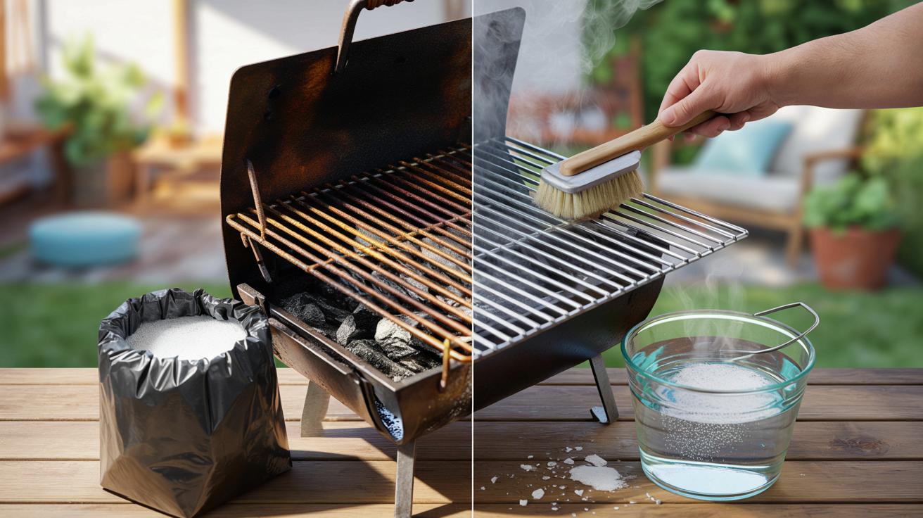 Domowy trik na zardzewiałą kratkę z grilla. Tani produkt z szafki robi cuda