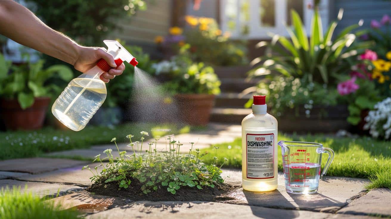 Domowy trik ogrodników: płyn do naczyń zamiast chemicznego środka na chwasty