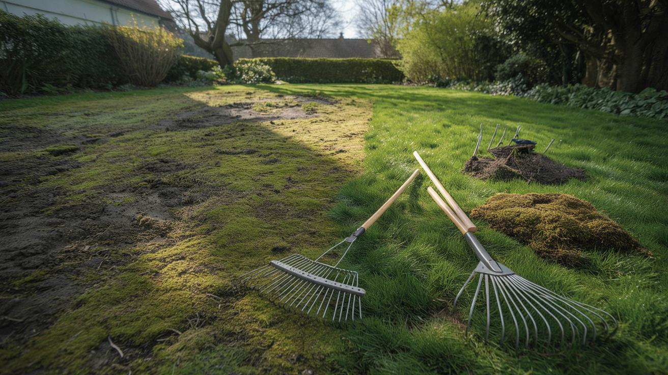 Dwa proste narzędzia, które odmienią zadeptany trawnik po zimie