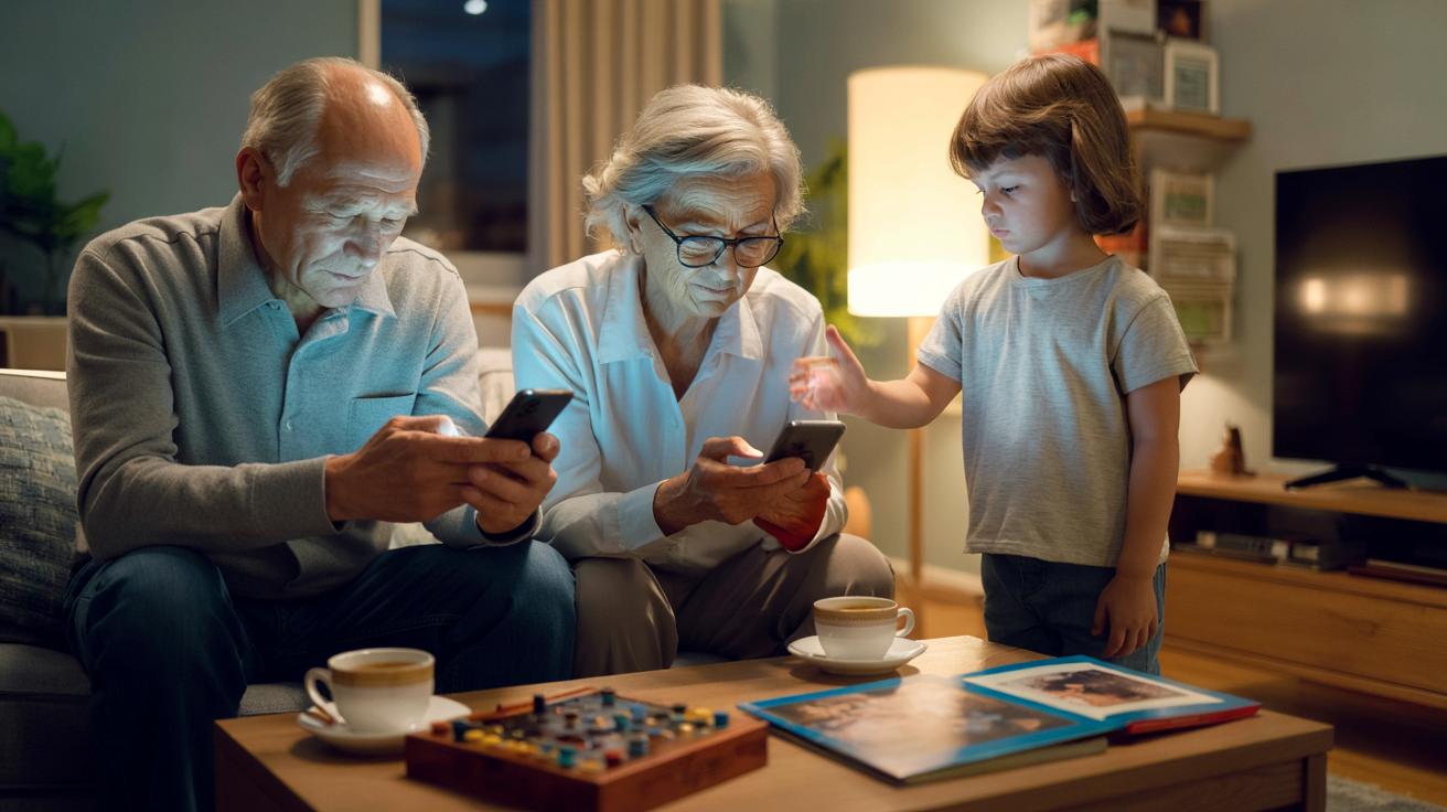 Dziadkowie wciągnięci w ekrany: wnuki proszą, żeby odłożyli telefon