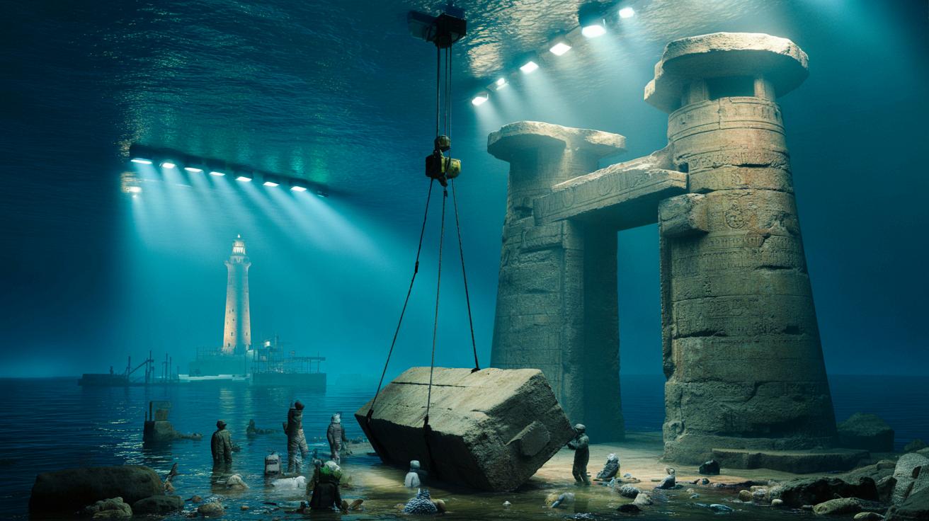 Egipt: spod wód Morza Śródziemnego wyłania się legendarny latarnia morska Aleksandrii