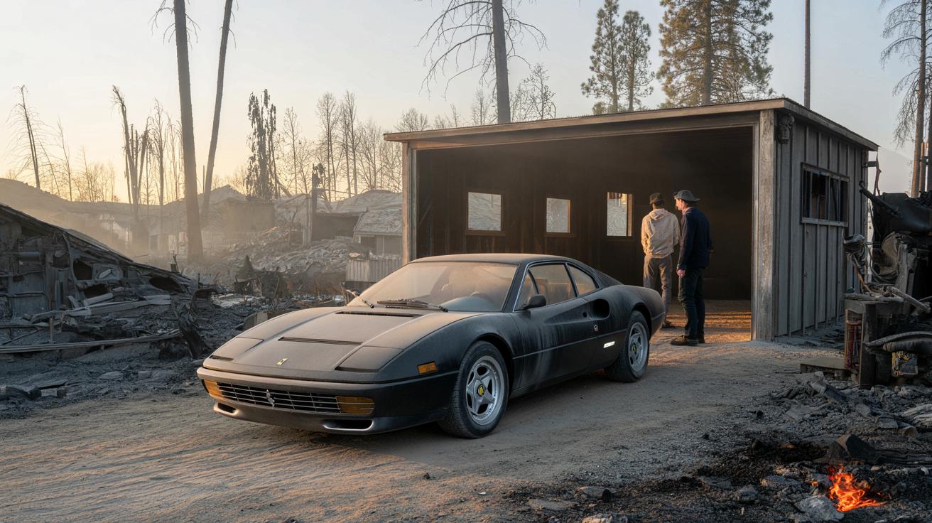 Zaginiona Ferrari Michaela Jordana została odnaleziona po latach w zgliszczach starego garażu