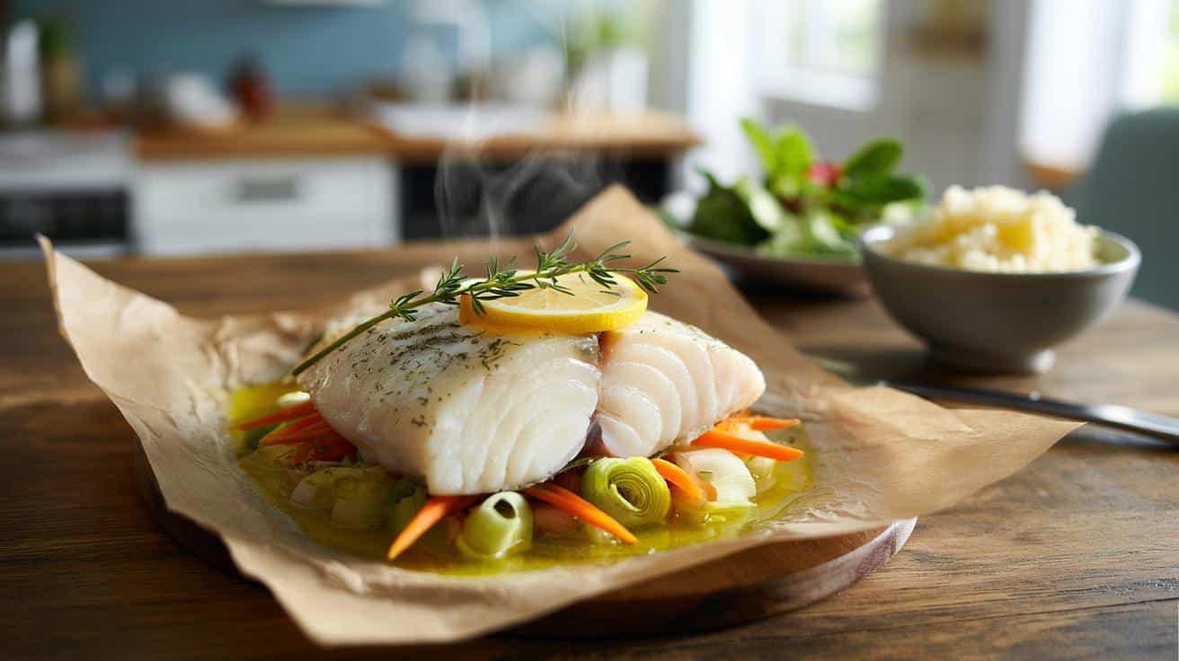 Filet z dorsza z pieca w papierze: lekki obiad w 12 minut