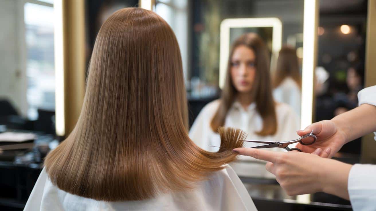 Fryzura na włosy prostowane keratyną która nie niszczy końcówek