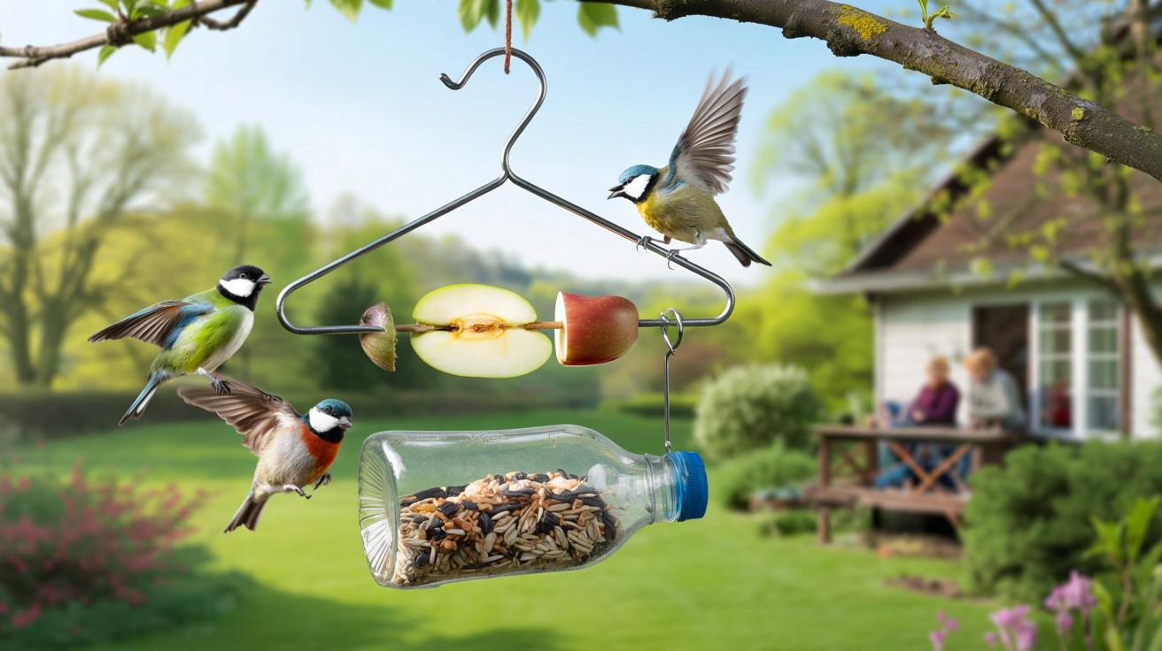 Genialny patent na karmnik za 0 zł: zrób go z metalowego wieszaka