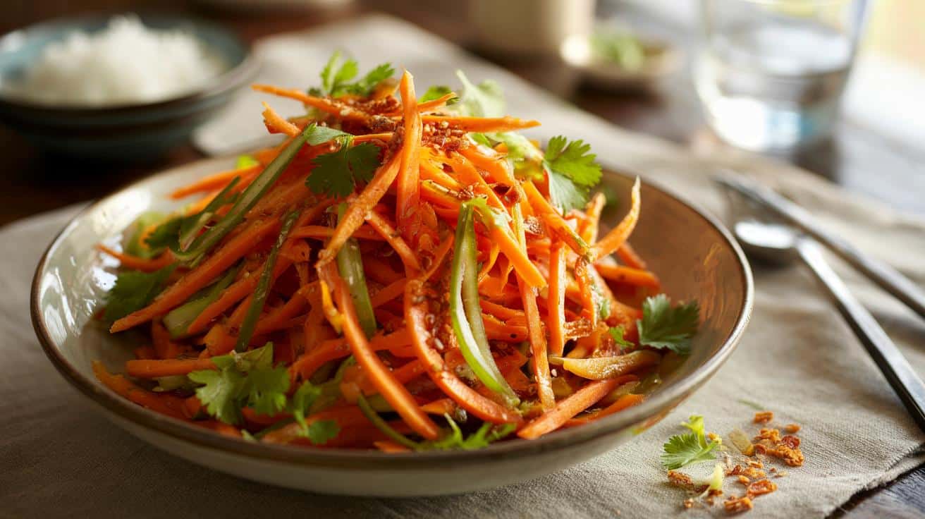 Genialny trik na marchewkę: chrupiąca sałatka, która robi show na stole