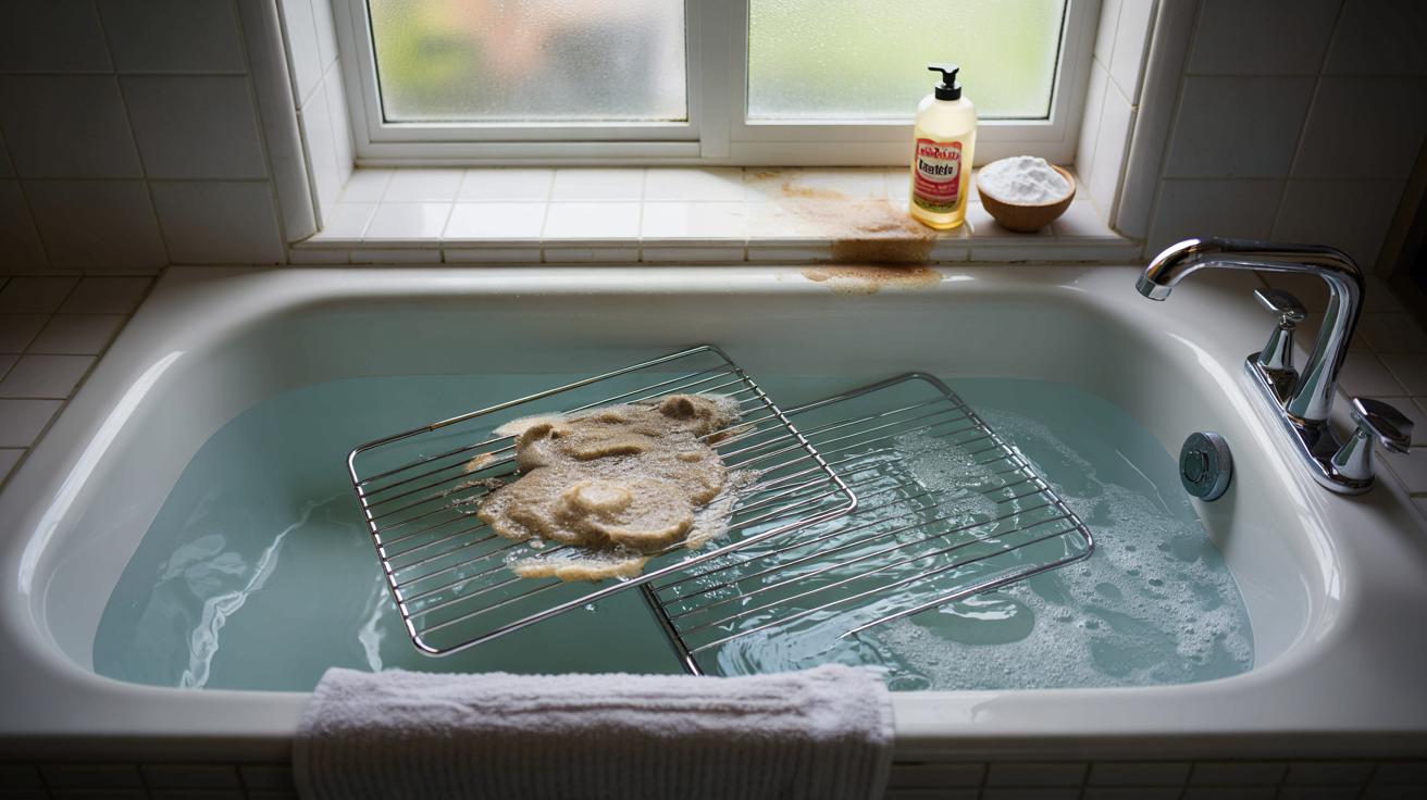 Genialny trik na przypalone ruszty piekarnika: wystarczy przenieść je do łazienki