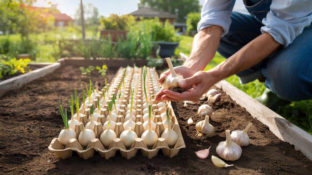 Genialny trik na sadzenie czosnku: puste wytłoczki po jajkach robią robotę