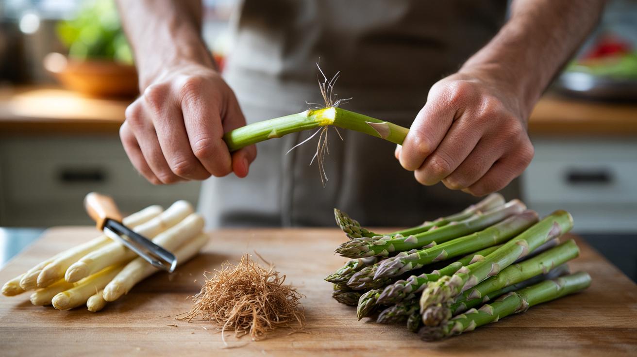 Genialny trik na szparagi bez noża: jak uniknąć łykowatych końcówek