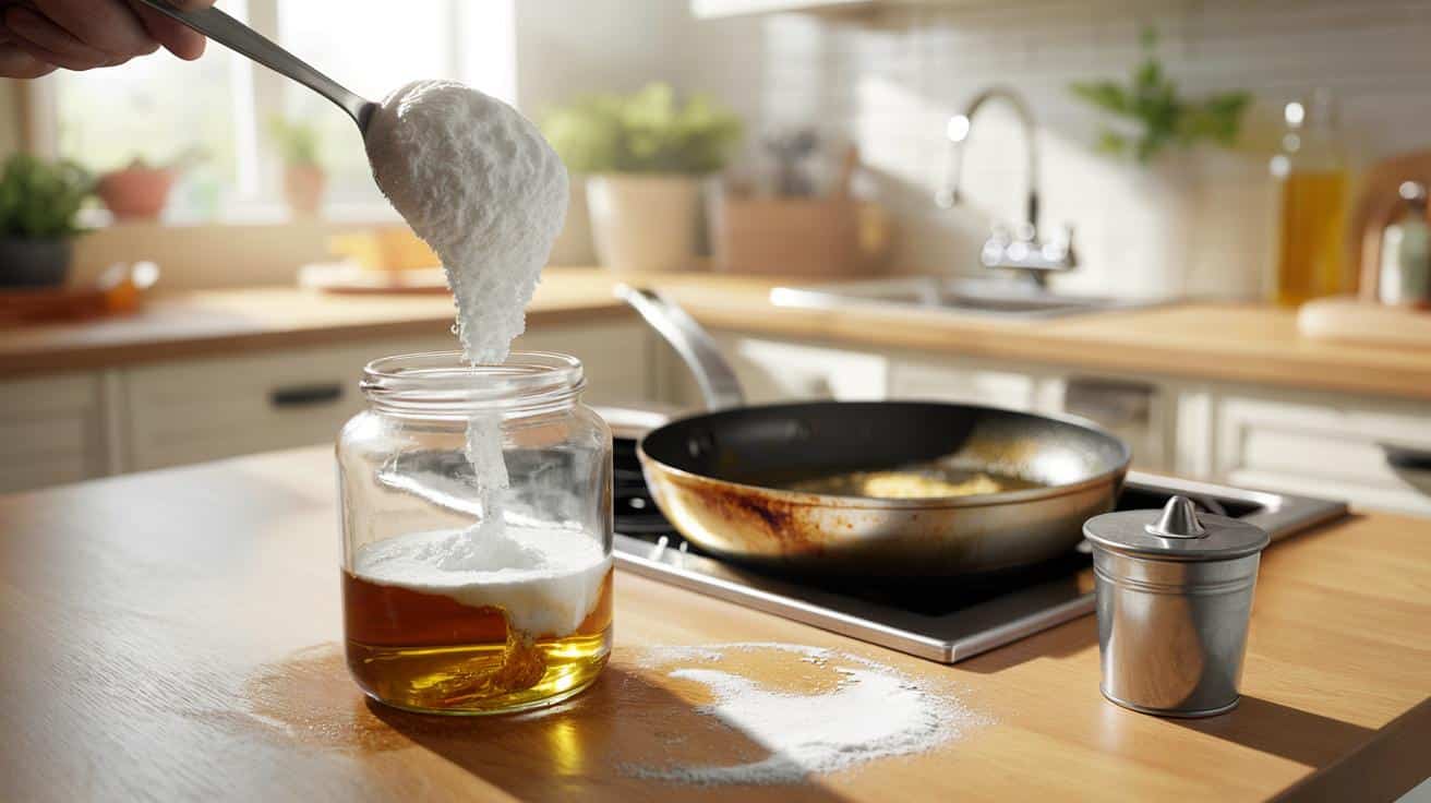 Genialny trik na zużytą olej po smażeniu: jedna łyżka proszku i koniec z zatkanym zlewem