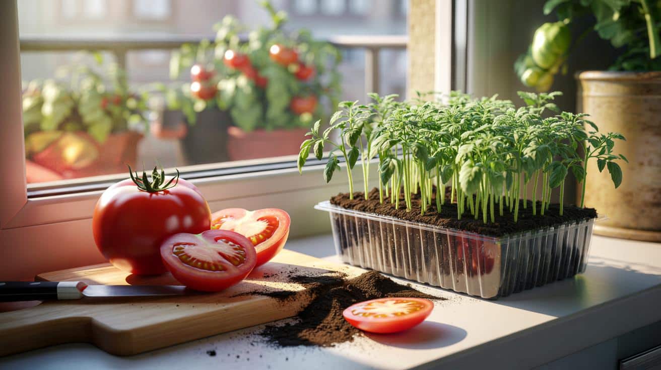 Genialny trik z pomidorem z marketu: z jednej sztuki cała taca sadzonek