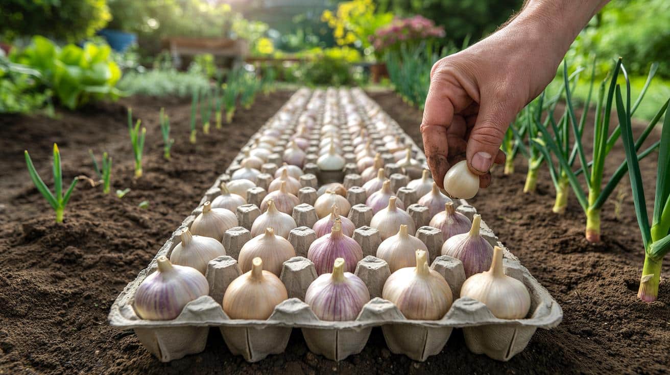 Genialny trik z pudełkiem po jajkach: idealne odstępy dla czosnku