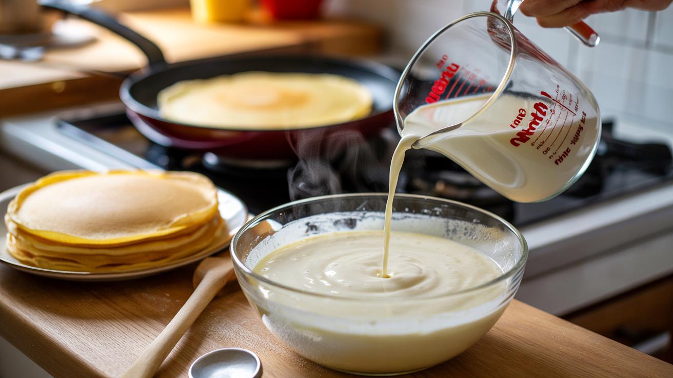 Gorące mleko w cieście na naleśniki: prosty trik na idealną konsystencję w kilka minut