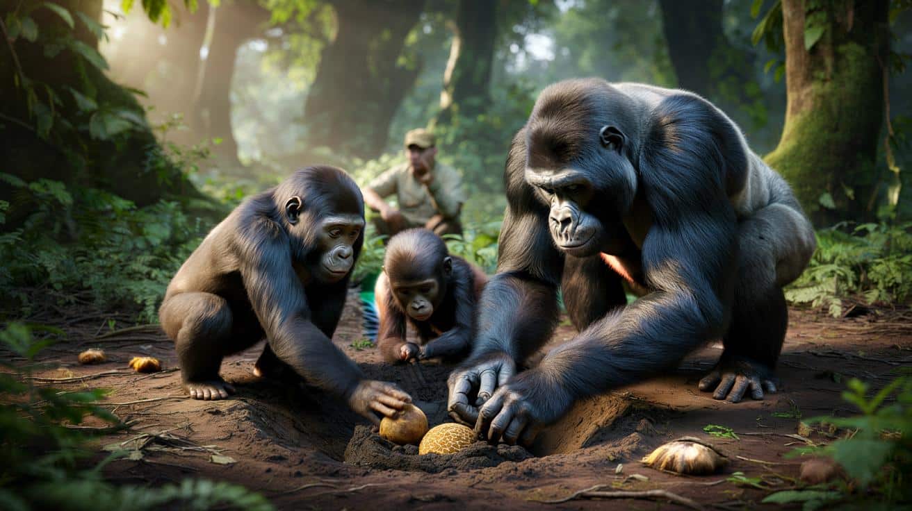 Goryle z Konga mają własną „kuchnię”: zaskakujący przysmak z głębi ziemi