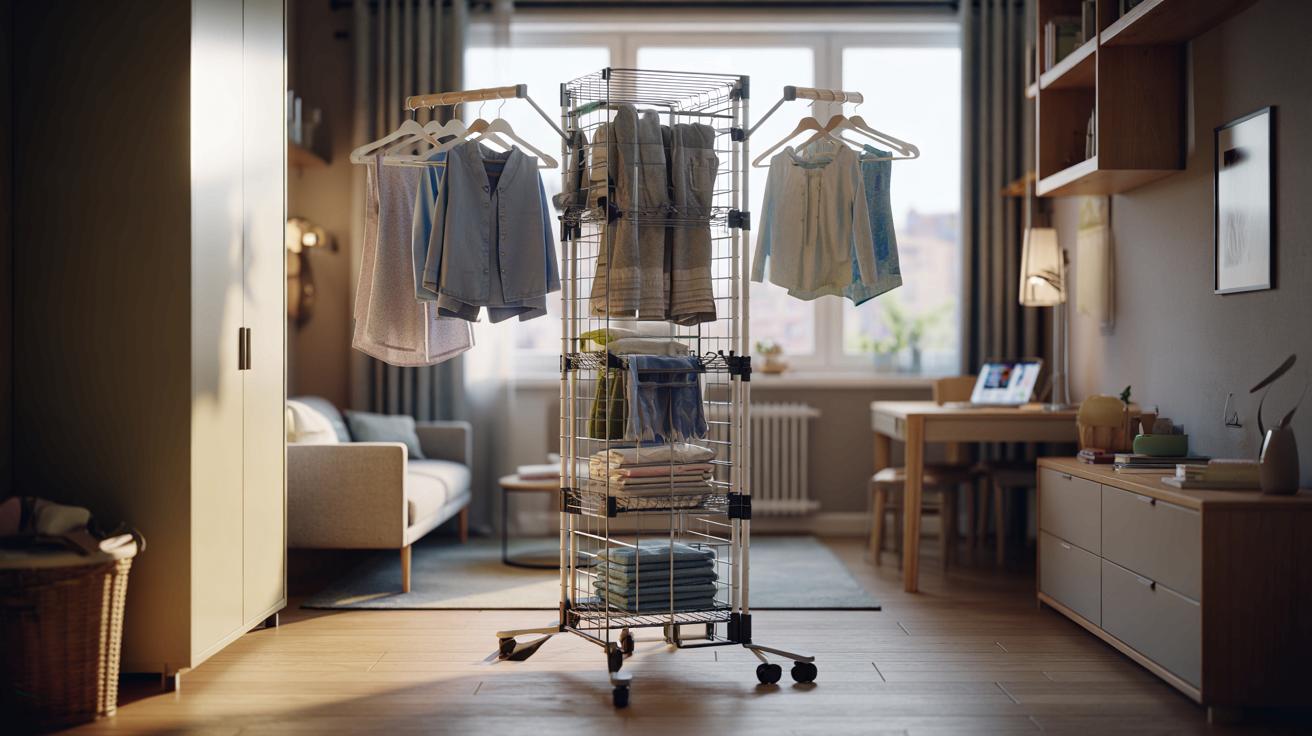 Hit Lidla za 19,99 zł: pionowy suszarka–regał na pranie do małych mieszkań