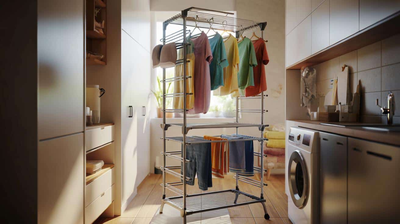 Hit z Lidla za 19,99 zł: pionowy suszarkowy regał na pranie do małych mieszkań