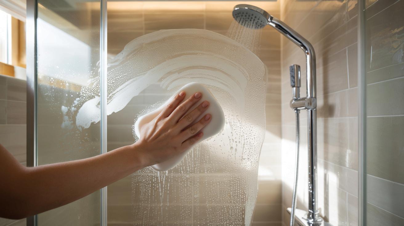 Hotelowy trik na kabinę prysznicową: jedna gąbka i zero zacieków