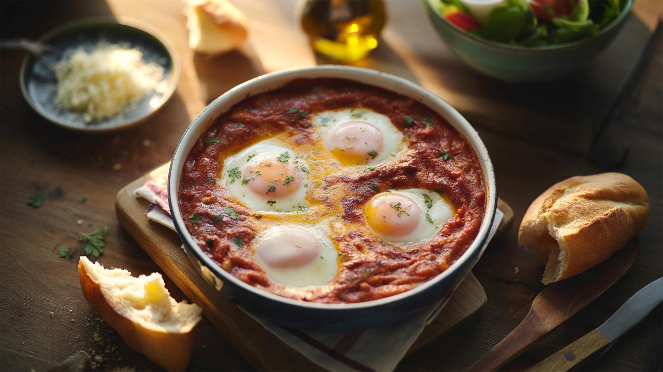 Jajka zapiekane w pomidorach: prosta kolacja z rzeczy, które już masz