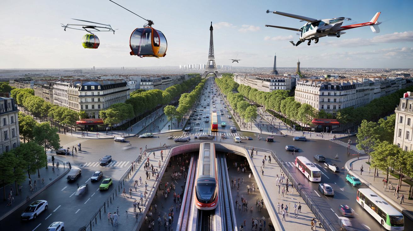 Jak będzie wyglądać Paryż bez aut? Metro gigant, kolejka nad miastem i taksówki w powietrzu