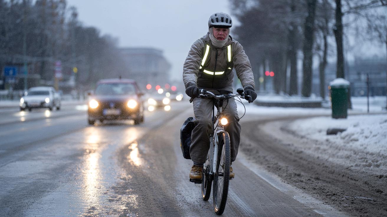 Jak bezpiecznie jeździć na rowerze zimą po śniegu i lodzie