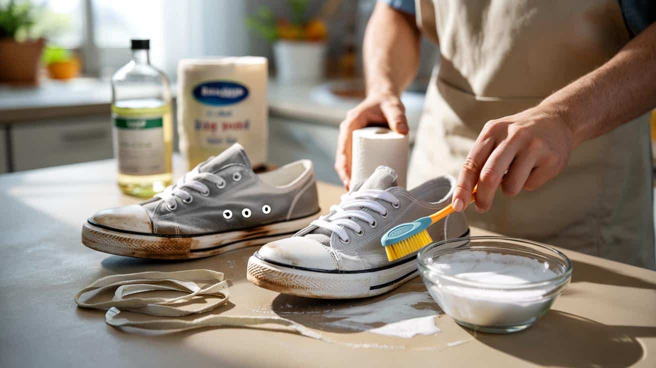 Jak czyścić buty białe sodą i octem
