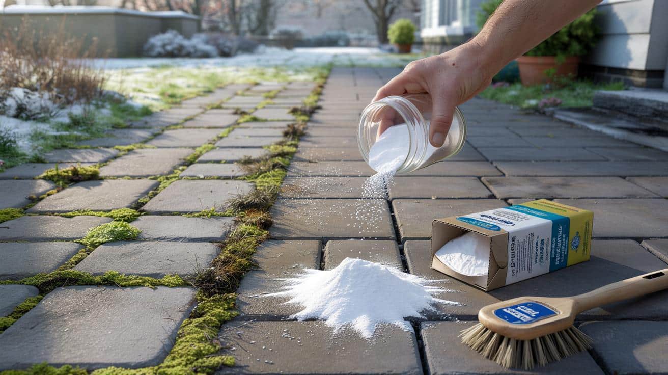 Jak jednym kuchennym składnikiem pozbyć się mchu i chwastów z kostki