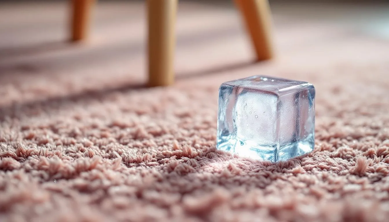 Jak kostka lodu na dywanie usuwa wgniecenia po meblach w kilka minut