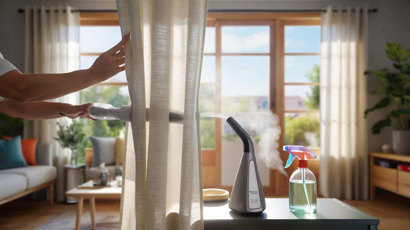 Jak odświeżyć zasłony bez zdejmowania z karnisza: prosty domowy sposób