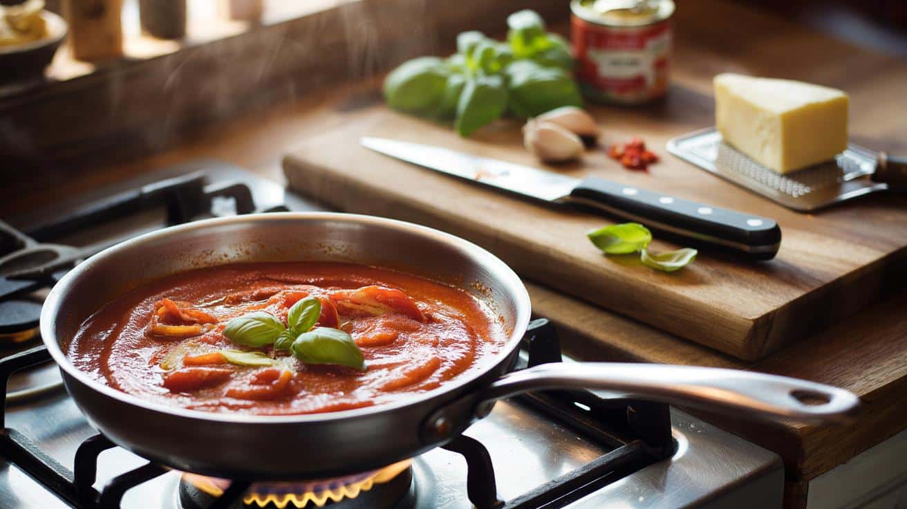 Jak przygotować szybki sos pomidorowy z czosnkiem i bazylią