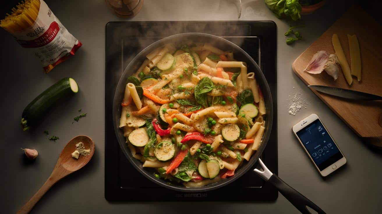 Jak przygotować szybkie danie z makaronu i warzyw które powstaje w jednej patelni