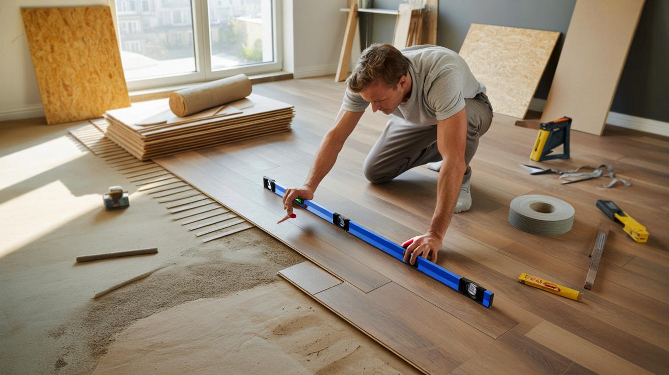 Jak samodzielnie wyrównać nierówną podłogę pod panele bez wylewki i bez kosztownego remontu krok po kroku