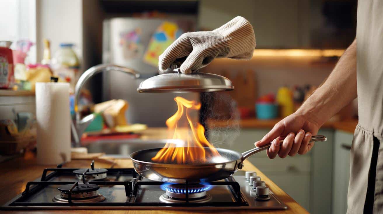 Jak ugasić pożar tłuszczu na kuchence bez gaśnicy i bez paniki