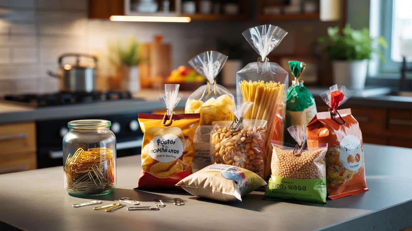 Jak użyć spinacza do papieru aby zamknąć otwarte opakowania jedzenia