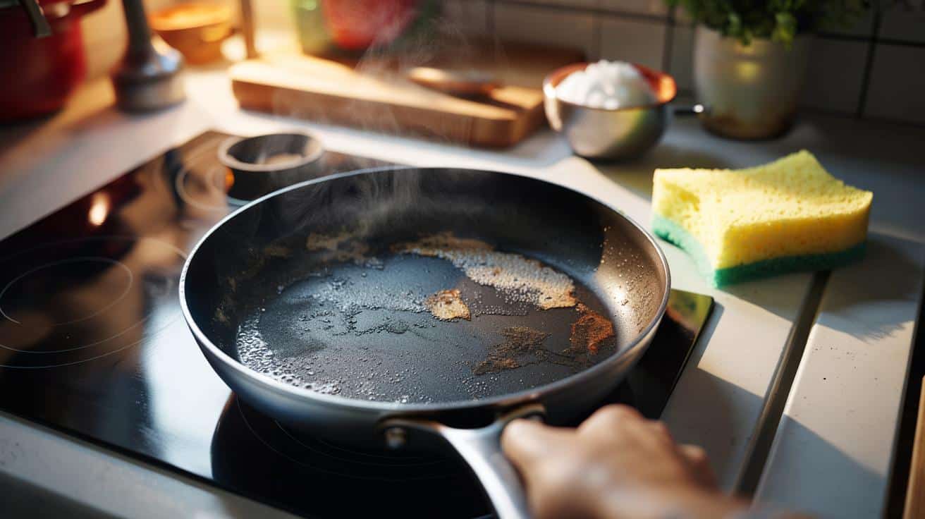 Jak w 7 minut wyczyścić przypaloną patelnię bez szorowania