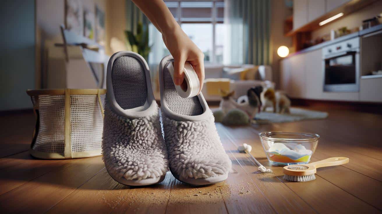 Jak wyprać polarowe kapcie których podeszwa zbiera wszystkie kurze z podłogi