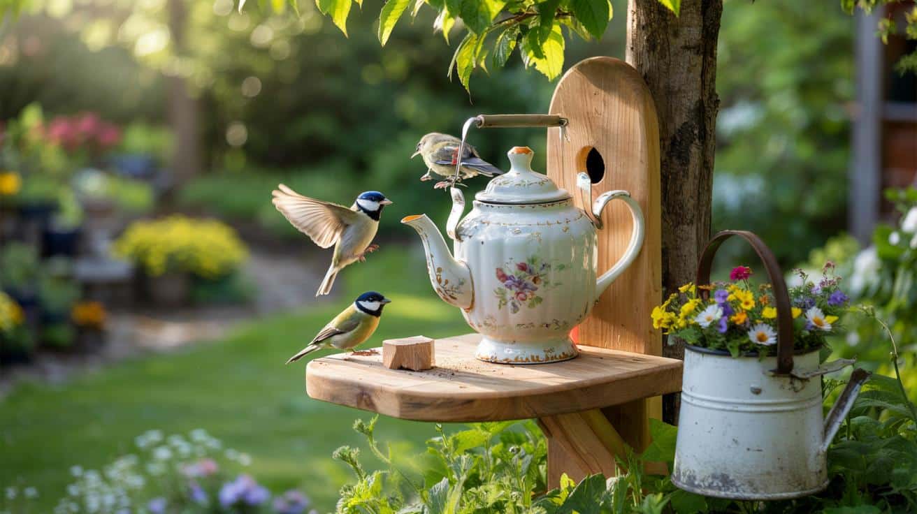 Jak z starej porcelany zrobić stylowy domek dla ptaków w ogrodzie
