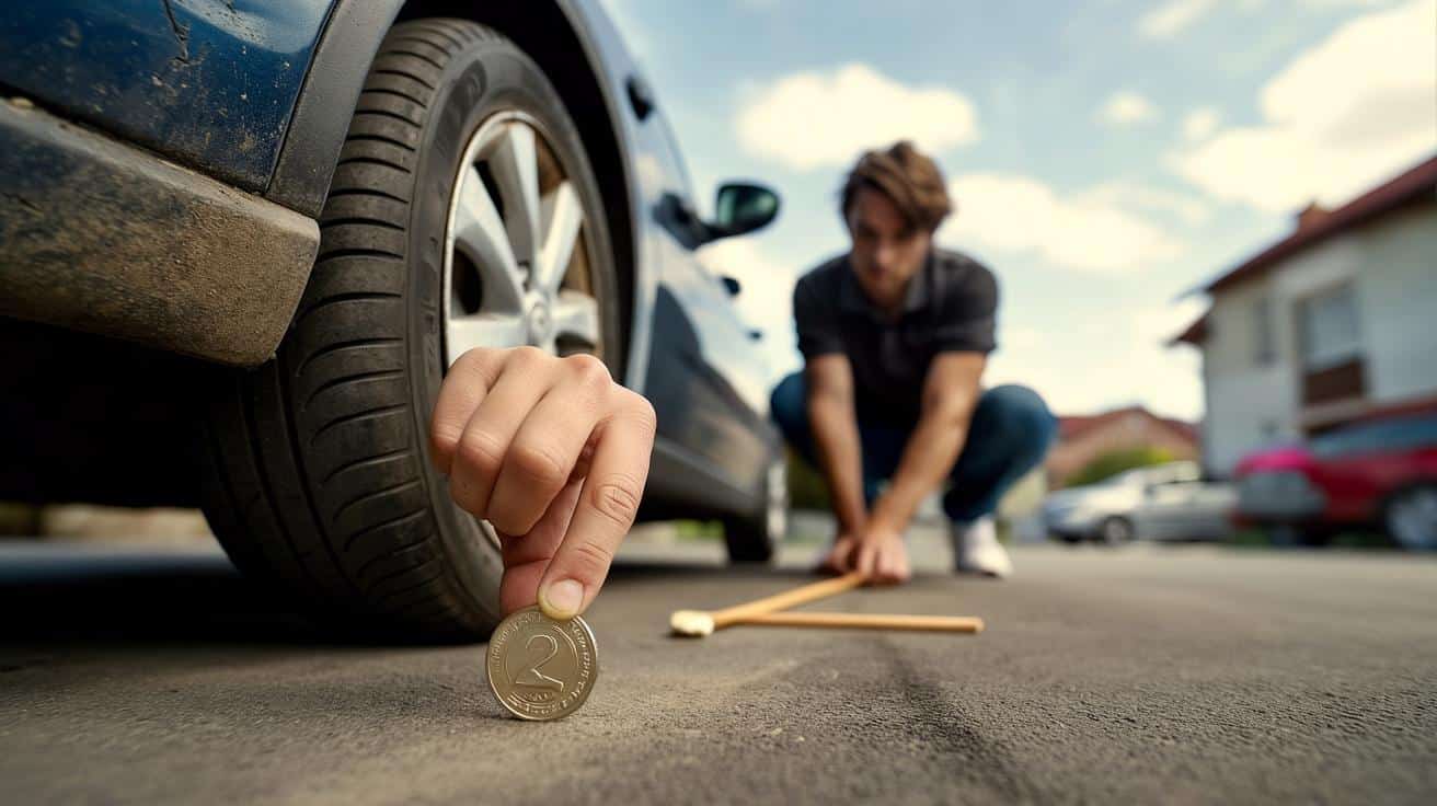 Jak zmierzyć zużycie bieżnika opony monetą lub patyczkiem
