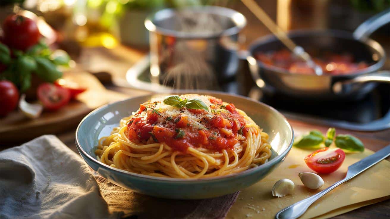 Jak zrobić szybki makaron z pomidorami i czosnkiem w 20 minut