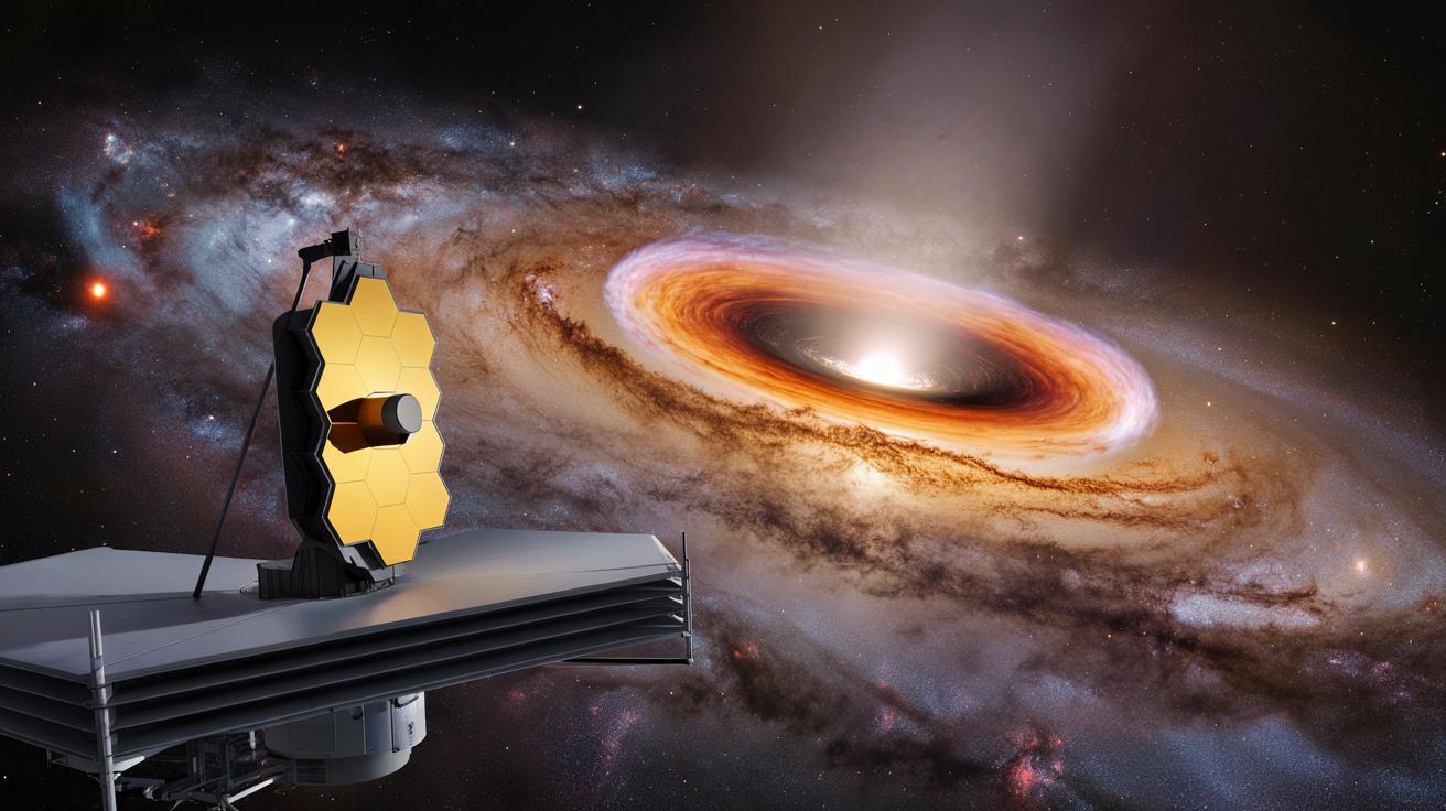 James Webb zagląda w „donuta” z pyłu wokół aktywnej galaktyki