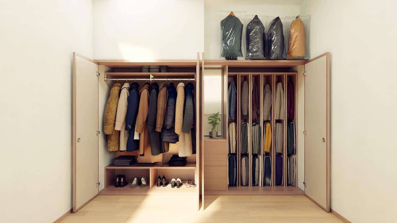 Japoński patent na zimowe płaszcze sprawia, że szafa nagle zyskuje dwa razy więcej miejsca