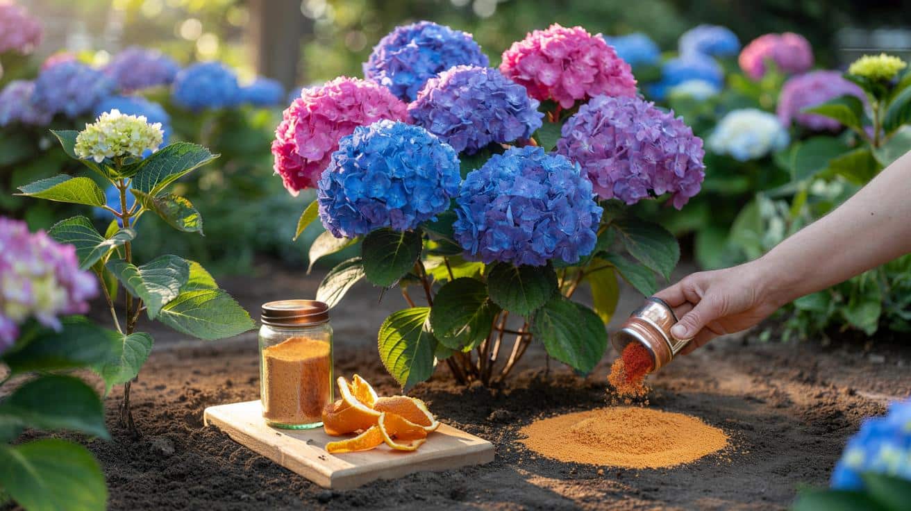 Jeden kuchenny odpad, który zmienia hortensje w kwitnącą bombę kolorów