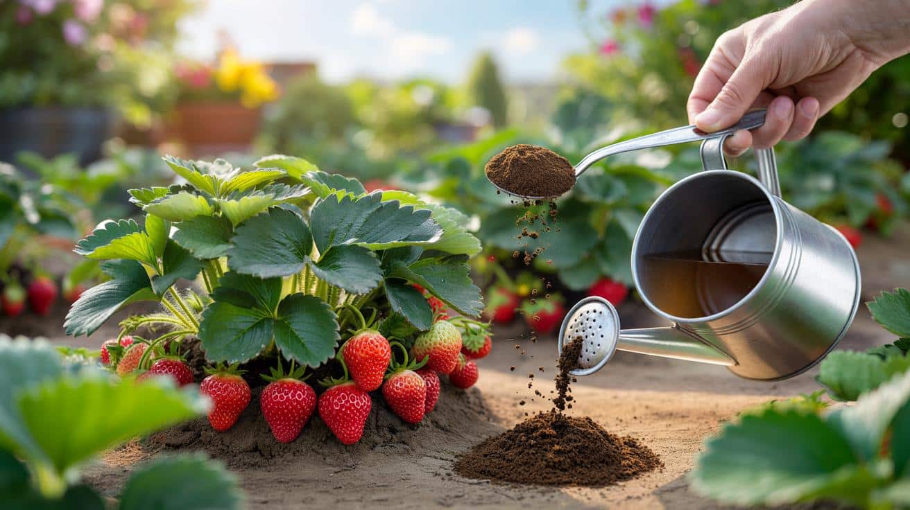 Jedna łyżka z kuchni, większe truskawki w ogrodzie: wiosenny trik z kawą