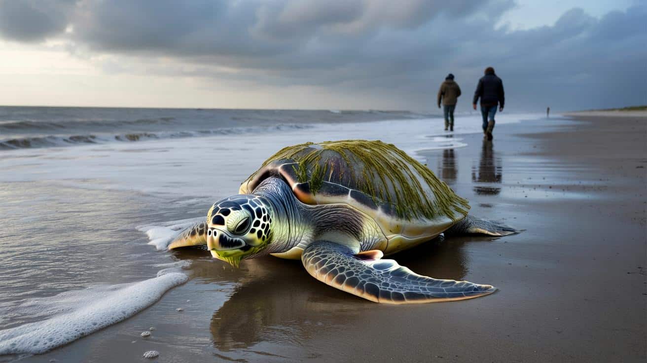 Jedna z najrzadszych żółwi morskich świata znaleziona na plaży w agonii