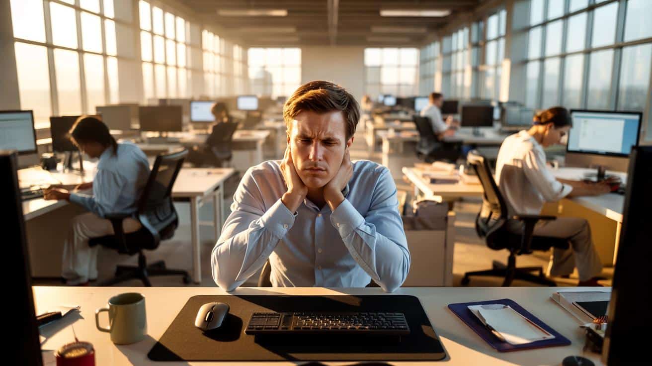 Jeśli czujesz napięcie w karku po pracy, przyczyną może być sposób siedzenia