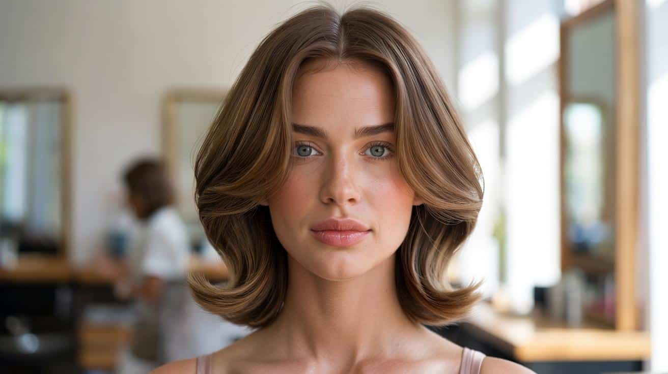 Jeśli masz szeroką twarz, ta fryzura może ją optycznie wysmuklić