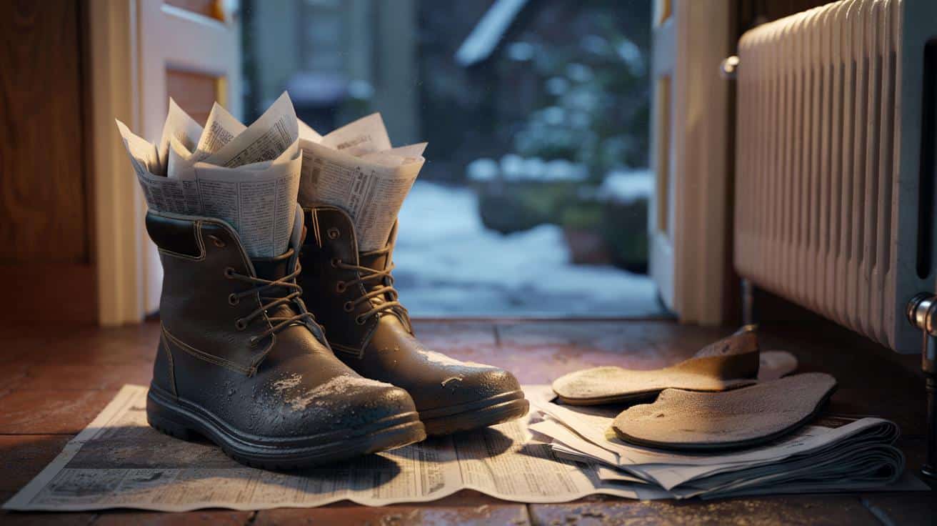Jeśli twoje buty zimowe są wilgotne, spróbuj tej metody suszenia z gazetą