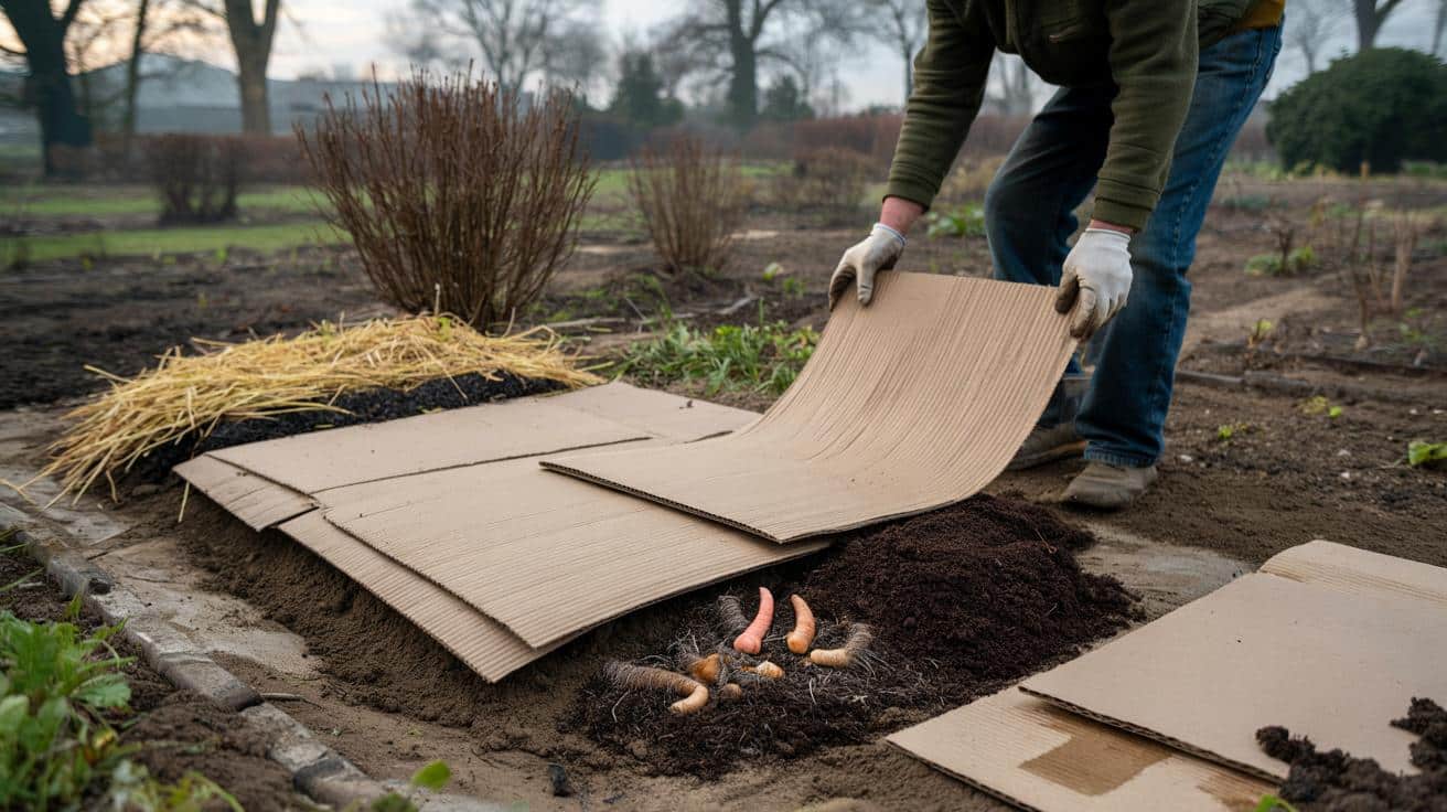 Karton po paczce na ziemi w lutym? Ogromna ulga od pielenia