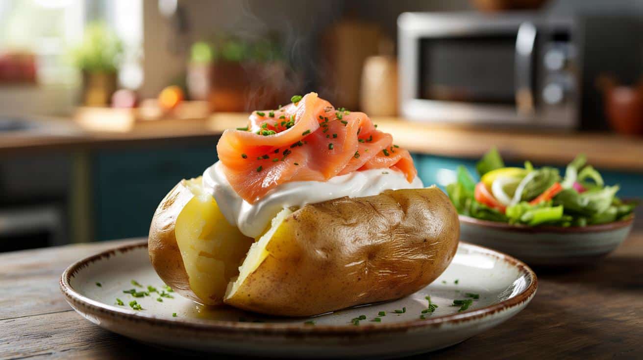 Kolacja z mikrofalówki i piekarnika: sycący hit z ziemniakiem i łososiem