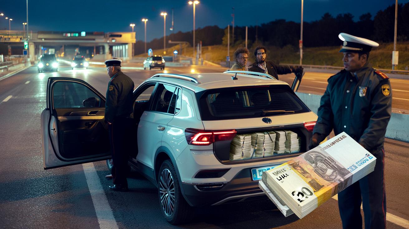 Kontrola na autostradzie, zwykły SUV i 110 tys. euro w ukryciu