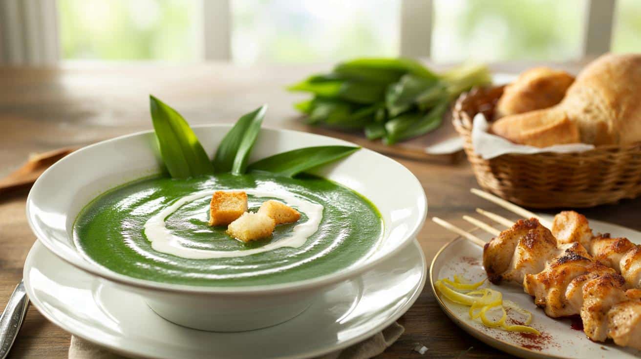 Kremowa zupa z czosnkiem niedźwiedzim: wiosenny hit w 45 minut